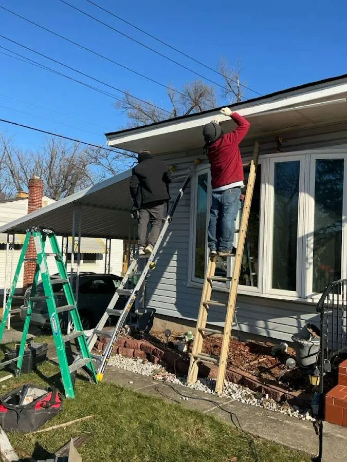 Restoration crew performing exterior repair in Franklin Lakes